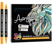Bolígrafos de pintura acrílica de doble punta para rotuladores de punta extra fina para pintura rupestre Woo 24 conjunto de colores