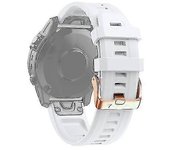 Para Garmin Fenix 5s 20mm hebilla de oro rosa correa de reloj de silicona Blanco
