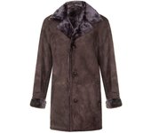 Infinity Leather Abrigo de cuero de gamuza marrón marrón para hombre Taupe L