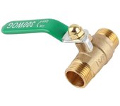 Válvula de bola de tubo de latón de rosca macho a macho Mini válvula de bola de dos vías Válvula de cierre (G1/2")