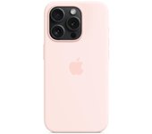 Funda de silicona para iPhone 15 Pro compatible con MagSafe Rosa