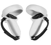 Estuche de silicona compatible con el controlador Oculus Quest 2, accesorios antideslizantes, con correa de mano ajustable (1 par, blanco)