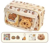Capybara Estuche de lápices de gran capacidad Estuche de lápices lindo estético portátil para estudiantes 9 Layer Pencil Case