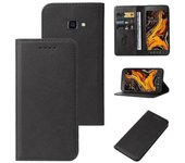 Para Samsung Galaxy Xcover 4s Cierre magnético Funda de cuero del teléfono Negro