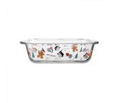 JUSCH Fuente de vidrio para hornear para horno, Cazuela, 10 pulgadas x 7 pulgadas Bandeja rectangular para hornear, Utensilios para horno de vidrio...
