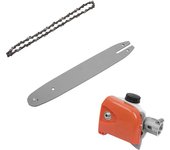 Caja de engranajes de motosierra + placa guía + juego de cadenas para Stihl HT KM Serie 73-130 Recortadora de sierra de pértiga Conne