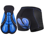 Pantalones cortos de ciclismo acolchados de gel 5d para hombres, ropa interior de bicicleta de bicicleta de montaña mtb Azul L