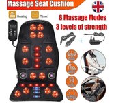 Vibración Cuerpo completo Alfombra de masaje de espalda Cojín Asiento de silla de coche Masajeador de cuello con calefacción