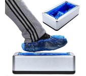 Máquina de fundas de zapatos Dispensador automático de fundas de zapatos con 100 piezas de cubierta de zapato de plástico desechable para el hogar,...