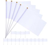 20pcs Portátil Bunting de manivela Bandera de árbitro de manivela Bandera de mando Bandera de mando de manivela de manivela Bandera de mando (blanc...