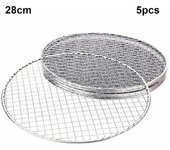 Biplut 5Pcs / Set Round Parrilla de barbacoa desechable Parrilla Parrilla Parrilla de parrilla Parrilla de parrilla 28cm