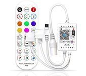 Controlador de música RGB inteligente WiFi para tira de luz LED + control remoto infrarrojo 24 teclas inalámbricas para Blanco