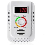 Detector de gas natural y detector de monóxido de carbono CO, monitor detector de gas combustible para Co, Metha-hy Blanco