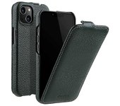 MELKCO para iPhone 13 Funda de teléfono plegable vertical Cuero de vaca genuino + cubierta protectora de PC Multicolor Style A