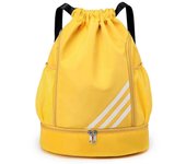 Impermeable con cordón de mochila deportiva bolsa de gimnasio con compartimento de zapatos, impermeable cuerda de tiro bolsa trasera para hombres m...