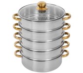 Olla de cocción al vapor de 5 niveles Ollas de vapor de acero inoxidable Plata 26cm