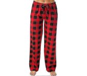 Pantalones de pijama suave para mujeres, pantalones de salón, pantalones de dormir de alta calidad rojo L
