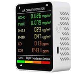 Detector de calidad del aire 6 en 1 LCD Medidor de Co2 de pantalla grande Pm2.5 pm10 Hcho Tvoc Co Co Co Dióxido de carbono Formaldehído Monitor-hao...