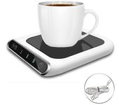 Ubiuo Calentador de tazas para café y té, calentador de tazas portátil para viajes, escritorios de oficina y hogar, ajustable de 3 marchas