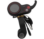 TF-100 Pantalla LCD Tablero del medidor del acelerador Interruptor de 6 pines con llave de cerradura de puerta eléctrica para scooter eléctrico Negro