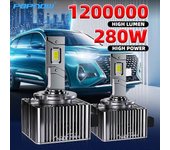 2 piezas NUEVAS 280W D1S Faros LED D3S Bombillas Canbus CSP D4S D5S D2S Luces LED 120000LM D4R D2R Lámpara de coche Serie D Bombillas de coche 6000...