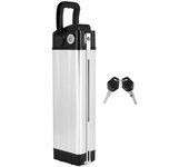 Bicicleta eléctrica 36V/48V Estuche de batería de gran capacidad 18650 Estuche de soporte Accesorios para bicicletas eléctricas Cabezal de CC Plata...