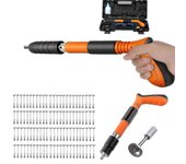 Carpintería y decoración Clavadora de aire integrada, clavadora de uñas de acero manual 3 engranajes de potencia con 50 piezas de clavos redondos-n...