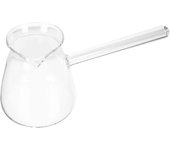 Cafetera árabe de vidrio Cafetera turca con asa, calentador de leche y mantequilla, cafetera de la tetera, crisol de chocolate caliente caliente, 4...