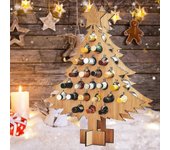 Calendario de Adviento de vino de Navidad, 24 días de cuenta regresiva, calendario de adviento, decoración, soporte de vino, portabotellas de árbol...