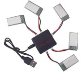 Batería de avión rc de 5 piezas 3.7V 550mAh compatible con Syma Q11 H99W H31 H6C H98 TR-C385 TR-P51