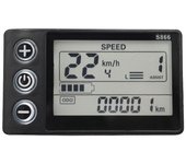 24V 36V 48V 60V S866 Panel del controlador Tablero Pantalla LCD impermeable de la bicicleta eléctrica para eléctrico E Negro