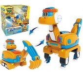 Más nuevo ABS Min Deformación Gogo Dino Figuras de acción REX Transformación Coche Avión Lancha Motora Grúa Dinosaurio juguetes para niños Con Box ...