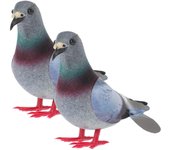 2pcs Espumas simuladas Palomas Palomas realistas Decoración del hogar Adornos de jardín 12.00X10.00X5.00CM