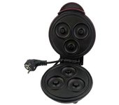 Máquina eléctrica de donas Cocina con revestimiento antiadherente Fabricante de donas Bocadillos para niños Postres Desayuno Mini 3 Rojo
