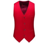 Chaleco de traje con cuello en V para hombre Chaleco de negocios de boda de color sólido L