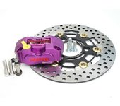 Freno de 220 mm Rotor de disco de 70 mm Juego de pinzas de 3 orificios RPM Pinza de freno de 4 pistones Montaje radil para bicicleta eléctrica Yama...