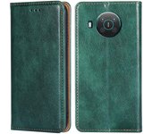 Para Nokia X10-X20 Funda de cuero magnética de color sólido para teléfono móvil verde Style A Nokia X10 5G