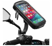 Soporte impermeable para teléfono de motocicleta 360 Rotación Scooter Scooter Smartphone Holder con cubierta de lluvia