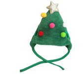 Sombrero para mascotas Sombrero de Navidad con forma de árbol de Navidad Gorro verde para perros para Navidad L