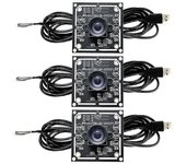 Módulo de cámara de 100 grados de 3 piezas, 1MP OV9732 1280x720 USB Free Driver Manual Focus, con cable de 2 metros Negro