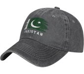 vx685 Unisex Adulto Carboncillo Lavado Denim Bandera de Pakistán Gorra de Béisbol Pakistaní Hombre Clásico Vintage Algodón Papá Sombrero bz-3685 nh...