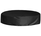 Cubiertas de spas Tafetán redondo de poliéster impermeable Cubierta de piscina al aire libre para bañera Negro 122cm