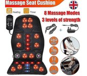 Vibración Cuerpo completo Alfombra de masaje de espalda Cojín Asiento de silla de coche Masajeador de cuello con calefacción