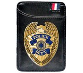 Black Fashion Police Dept Badge Printing Leather Magic Wallets Classic Men Women Money Clips Card Purse Cash Holder Be237 Negro
