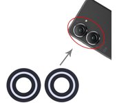 Wigento Para Asus Zenfone 9 Lente de la cámara trasera Reparación de la pieza de repuesto de la lente de la cámara trasera Negro