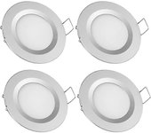Mintian x Foco LED Empotrable 12V Orificio 58-65mm 3W 6400K Plafón Empotrable para Autocaravana Barco Caravana Van Yate Blanco Fresco (Acabado Plata)