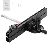 Succebuy Calibre de inglete de precisión, ranura estándar de 3/4 '' x 3/8 '', con rejilla de 18 pulgadas, 15 topes de ángulo, émbolo accionado por ...
