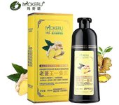 Mokeru 1pc Champú de jengibre a base de hierbas no alérgicas natural rápido ennegre tinte negro tinte de champú tinte para coloración de cabello bl...