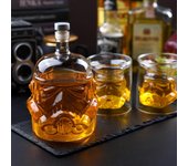 Star Wars Stormtrooper Decantador de whisky de vidrio - Regalo único para los amantes de los licores - Gran capacidad 750ml - XC Blanco A