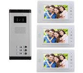 Sistema de entrada de intercomunicador de videoportero con cable de apartamento de 7 " para unidades múltiples Nuevo Dz-NANA 3 Units